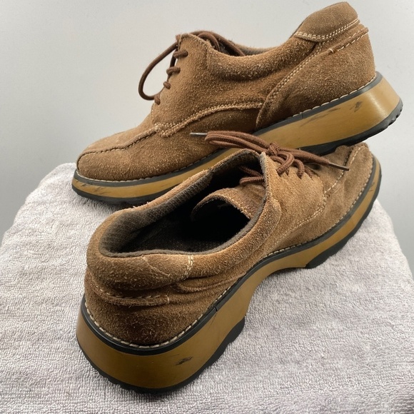 Bata Shoes Mens Size 10 Tan Suede Lace Up Causal Loafers - Picture 13 of 14